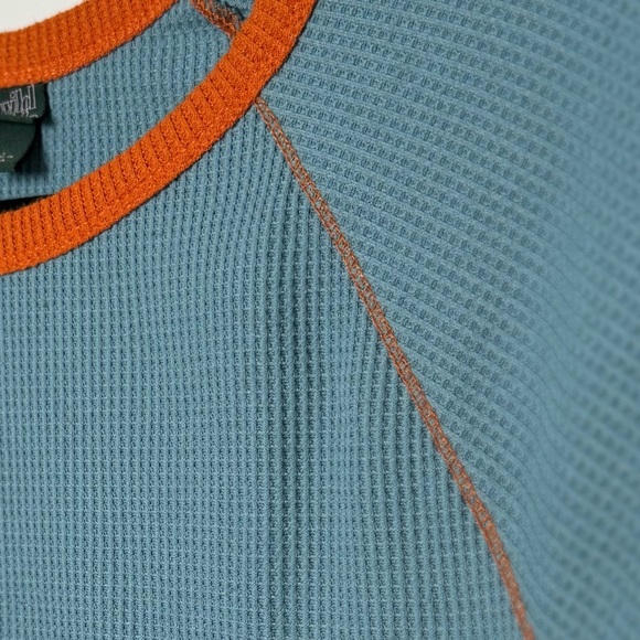 Wild Fable Cropped Waffle Knit Tee, Blue and Orange, Women’s Size Large - Picture 4 of 6